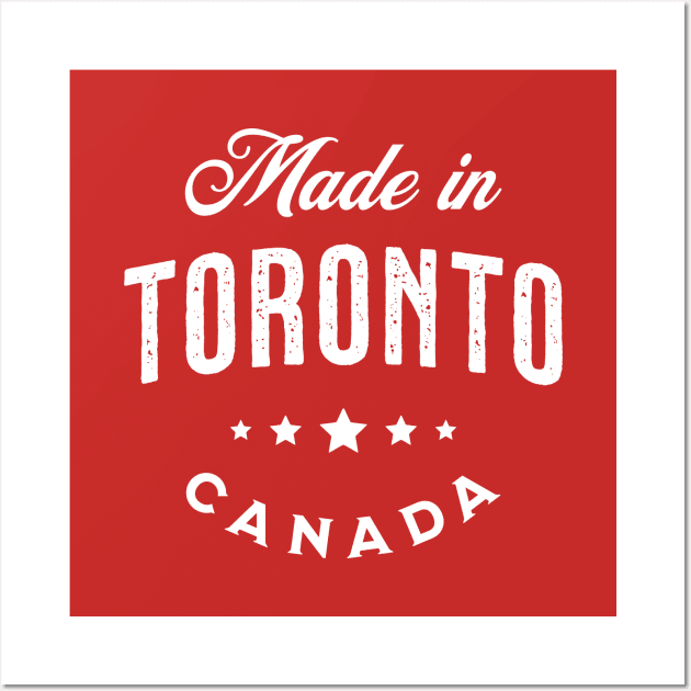 Made In Toronto, Canada - Vintage Logo Red Wall Art by VicEllisArt